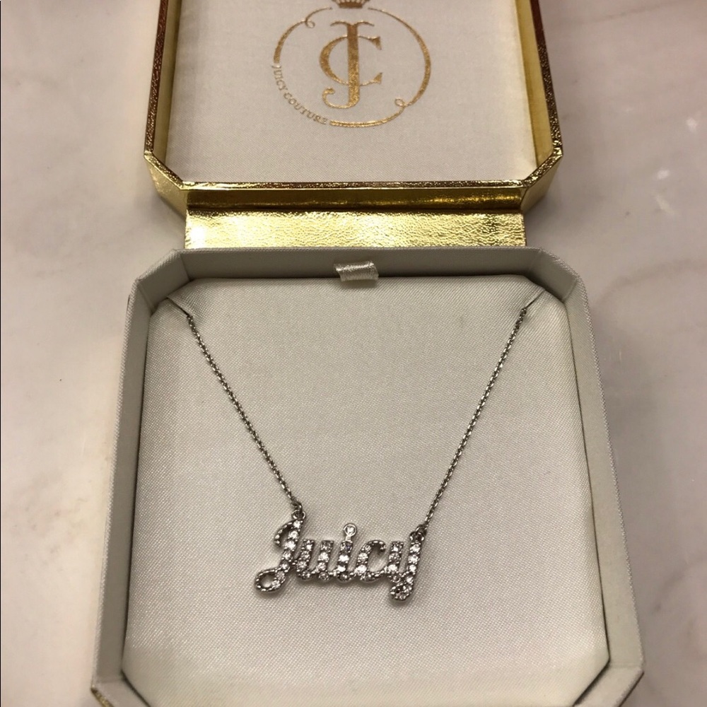 Juicy Couture signature necklace in silver color
